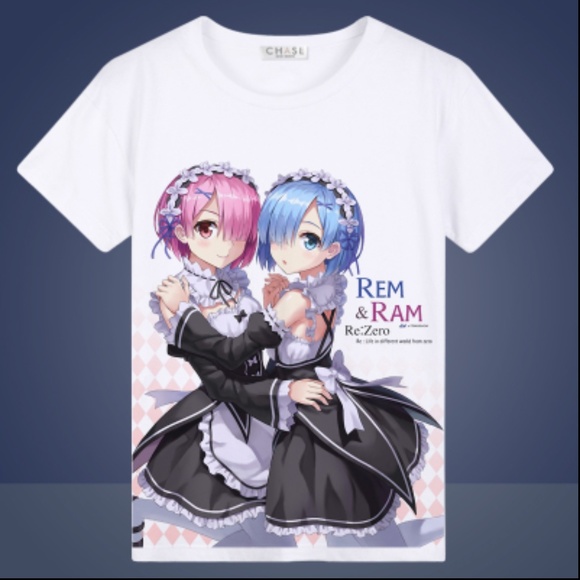 Tops Re Zero Anime Ram And Rem Tshirt New 39 Bust Poshmark